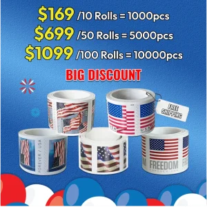 Highly Recommended: $149 for 10 Rolls(1000pcs) - 2017/2023/2024/2025 Flag