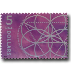 NOT Forever Stamp-First Class Stamps 2022 Floral Geometry – Art Collection, $5 Postage