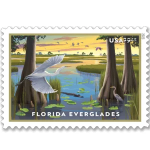 NOT Forever Stamp-Priority Mail $9.65 Stamps 2022 Florida Everglades – Scenic Landscape, Priority Mail Rate