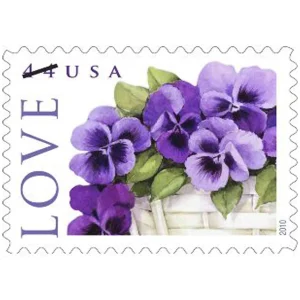 First Class Stamps 2010 Love Purple Pansy – Love & Celebration, 44¢ Postage
