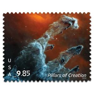 NOT Forever Stamp-Priority Mail Express 2023 Pillars of Creation – Deep Space, $9.85 Postage