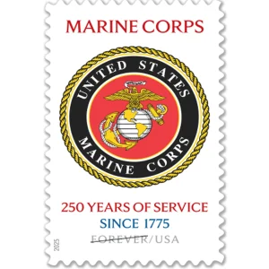Forever Stamps 2025 Marine Corps – 250 Years of Service, Honor & Service, First-Class Postage