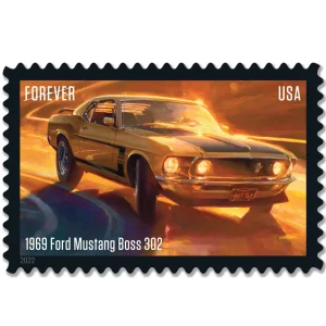 Forever Stamps 2022 Pony Cars – Classic Muscle Cars Collection, First-Class Postage